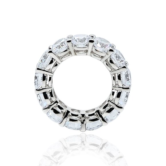 10.50 Ct. tw. Ladies CZ Eternity Band Ring 14K White Gold - Picture 3 of 3